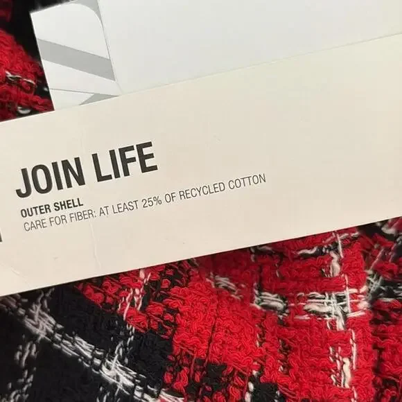 Zara Red Plaid Cropped Jacket - Picture 4 of 5